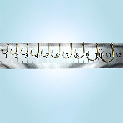 Poapp 100 Stück Angelhaken, Angelhaken Kohlenstoffstahl Scharf Haken Angelhaken Set mit Kunststoff Box #3-#12… – Bild 4