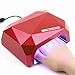 Y&S Pro 36W Nail Dryer LED Lamp Light for UV LED Gel Polish, No Harm Quick Dry Manicure/Pedicure Machine, Color Classic Red