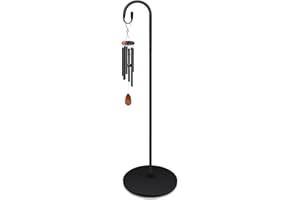 JETTIFY 63 Inch Shepherds Hooks for Outdoor Indoor with Round Base Stand, Adjustable Shepherds Hook for Bird Feeder, Lanterns, Wind Chime in Patio Garden