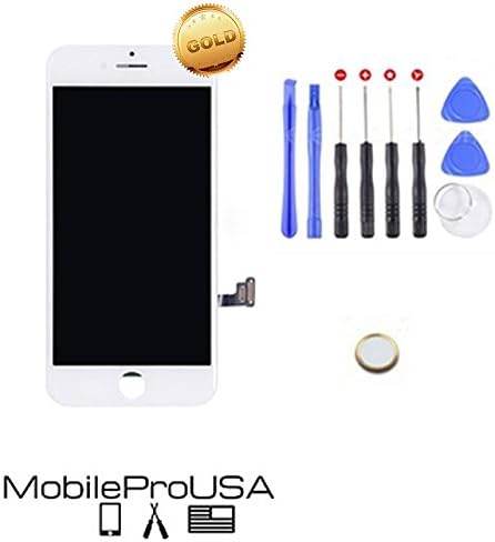 MobileProUSA iPhone 7 Plus White LCD Touch Screen Digitizer Frame Assembly Replacement With Tools and Home Button Protector For iPhone 7 Plus 5.5" White