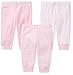 Moon and Back Baby Set of 3 Organic Pants, Pink Blush, 3-6 Months