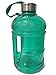 1/2 Gallon BPA Free FDA Approved Reusable Plastic Drinking Water Bottle Jug Container w/ Hand Holder Canteen and Stainless Steel Cap