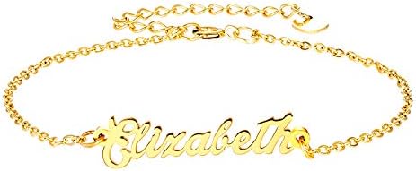 Personalized Name Bracelet 18k Gold Plated Link Bracelet, Custom Made Jewelry in Any Name, Gift for Women