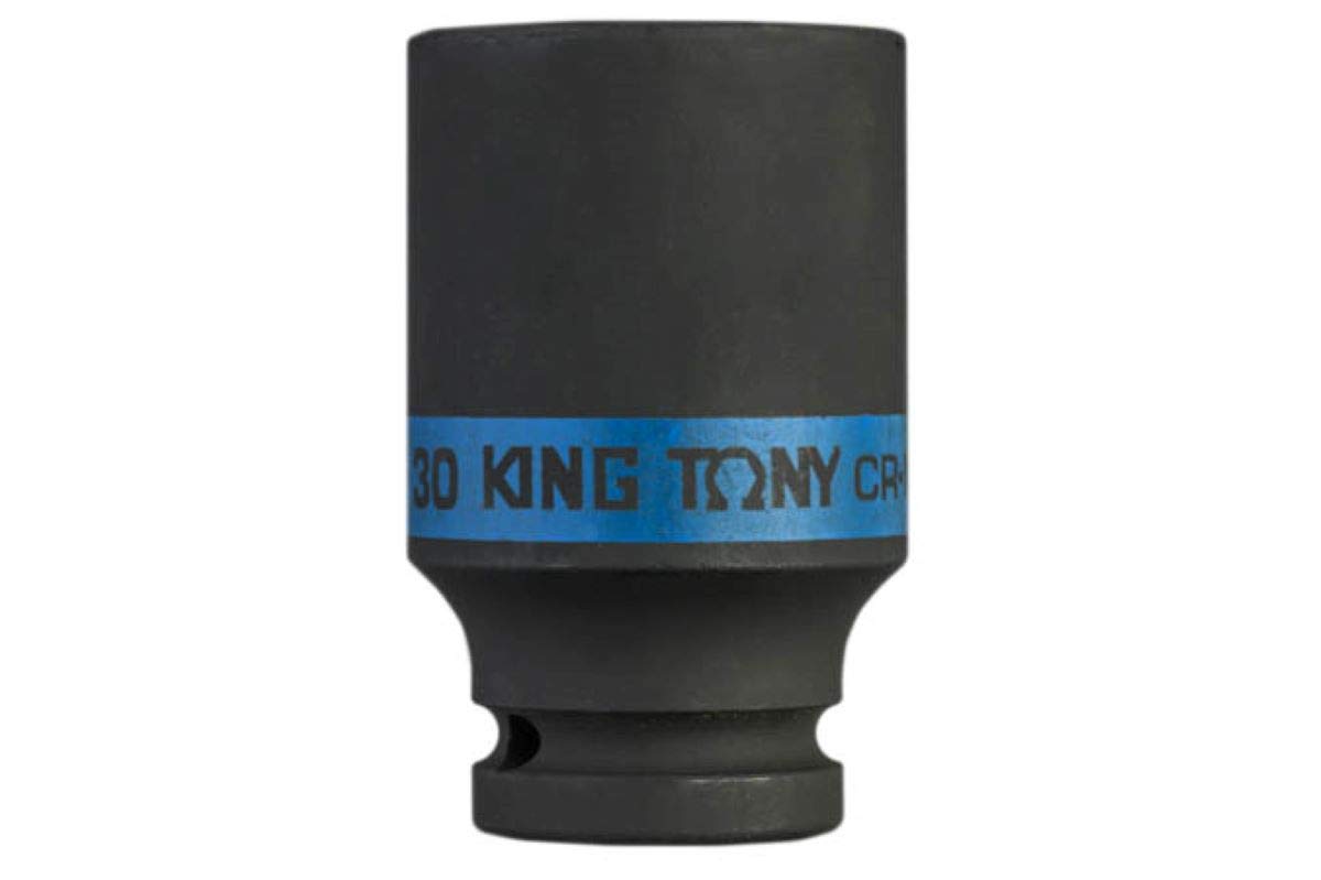 KING TONY 483530M Socket De Impacto Long Pared Fina 1/2" 30mm for DIYers & Professionals, Ideal for Repair and Installation tasks, 30mm, red