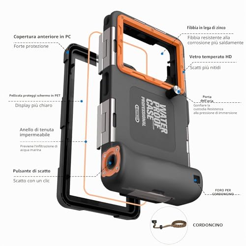 Waterproof Smartphone Case IPX8 Waterproof Mobile Phone Holder 15 m Underwater Compatible for iPhone 17 Pro 17 Air 16 15 Plus 12 13 14 15 16 17 Pro Max 16 15 14 Pro Samsung S25 S24 Ultra