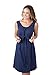 Baby Be Mine Women's 3-in-1 Labor/Delivery/Nursing Nightgown, Navy Blue (Large-X-Large)