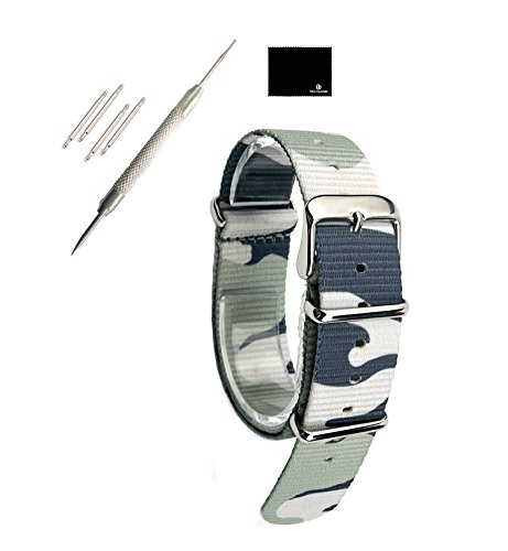 Ton charme double-deck nylon camouflage watch strap wit…
