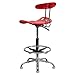 Flash Furniture Bradley Vibrant Cherry Tomato and Chrome Drafting Stool with Tractor Seat