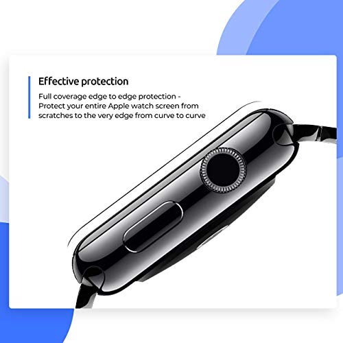 Apple Watch Screen Protector (40mm for Series 4) Full Screen 99% Clear Max Coverage Anti-Bubble iWatch Screen Protector 40mm- 2 Pack