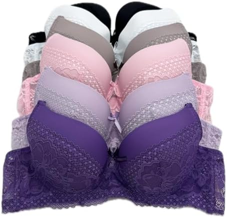 Iheyi 6 pcs ADD 2 Cup Thick Padding Extreme Double Pushup Bra 32B