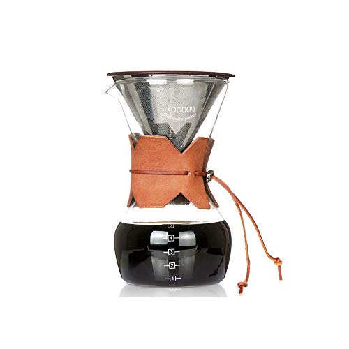 Stainless Steel Filter Coffee Pot With Filter Teapot Hand Coffee Pot Set (Color : B)