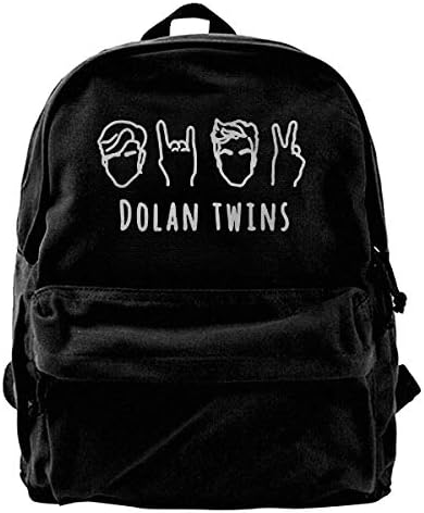 DOLAN TWINS Canvas Shoulder Backpack Backpack For Men & Women Teens College Travel ypack Black