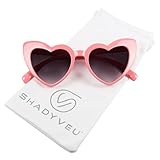 ShadyVEU Trendy Heart Shaped Love Colorful Baby Girl Toddler Ages 2-6 Yrs. Oversize Kids Sunglasses