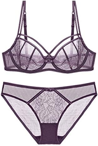 Yanwenkang Breathable underwear set lace ultra-thin transparent ladies suit