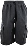 Mens Cargo Sweat Shorts (M up to 5XL) (5XL, 771-CHARCOAL)