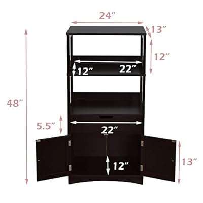 Buy Glacer Large Bathroom Floor Cabinet Freestanding Multipurpose Storage Cabinet With Drawer 2 Open Shelves And Cupboard Excellent For Bathroom Kitchen Or Living Room 24 X 13 X 48 Inches Espresso Online In Indonesia B08zhcxp78