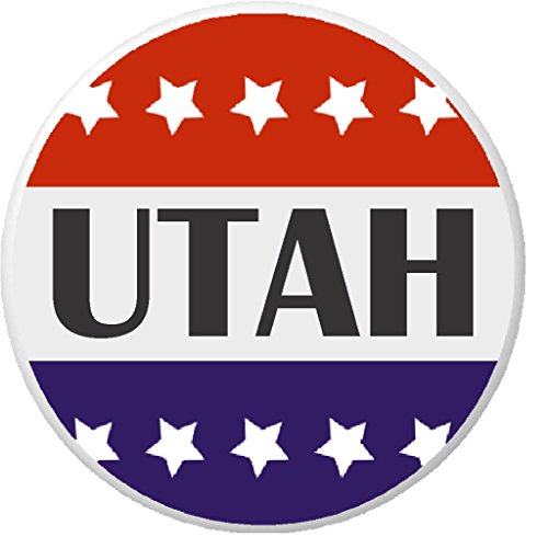 Utah (UT) Red White Blue Stars 1.25" Pinback Button Pin State Pride Support