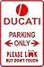 cover of DUCATI PARKING ONLY italian bike street sign
