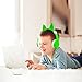 iClever BoostCare Wired Kids Headphones Cat-Inspired Over The Ear Headsets with 85 Volume Limited, Food Grade Silicon Material(HS09), Green