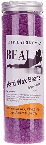 Korlin Hard Wax Beans for Face, Underarms, Brazilian, Bikini Hair Remover 14 Ounce (Purple)
