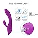 G-spot Rabbit Vibrator for Women - Adorime Powerful Clitoris Stimulation Massager Waterproof Dildo with Dual Motors, Rechargeable Female Vibe with 7 Vibration Modes, Adult Sex Toys for Couples