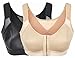 HENNY RUE Women's Non-Padded Sports Bra Front Closure Workout Yoga Bras 3 Step Adjustable