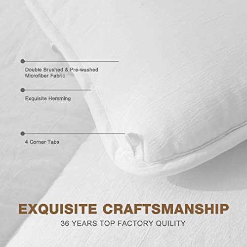 DWR Soild White Down Alternative Comforter Set Queen/Full, 3Piece All
