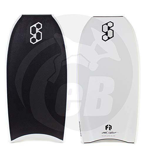 Mike Stewart Science Bodyboard Hybrid Polypropylene (Polypro) Crescent 42.5 Inch – Black/White/White