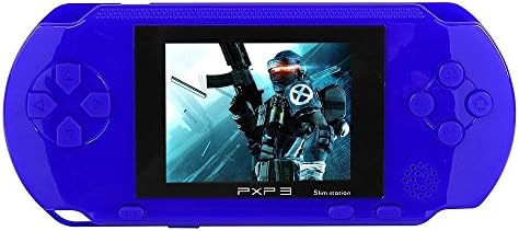 FSC PXP 3 Handheld Portable LED Game Console Slim Station, 16 Bit Retro Video, 2 Extra Cartridge, 150+ Games (Blue)