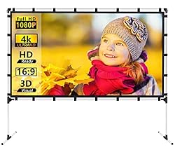 Projector Screen with Stand 100 inch Outdoor Indoor