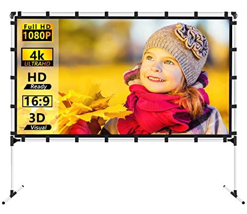 Projector Screen with Stand 100 inch Outdoor Indoor