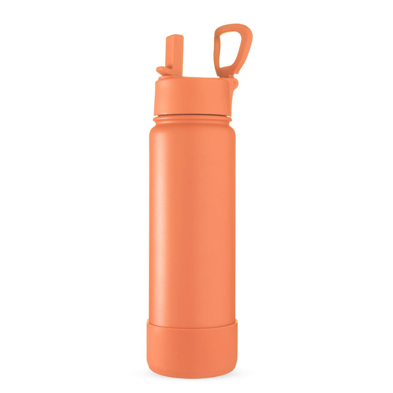 BOTL – Epic Stainless Steel Water Bottle, Leakproof Straw Lid, Insulated Bottle Hot & Cold Drinks, 21oz 700ml sports cap with internal straw and base protection - Peachy