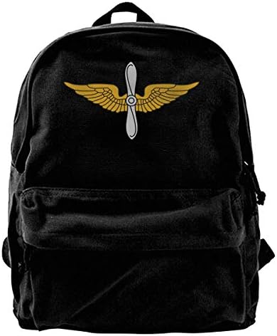 US Army Aviation Unisex Classic Canvas Travel School Backpack Fits 14 Inch Laptop