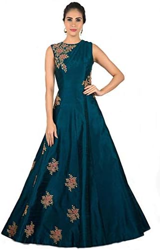 SURTI FUNDA Women's Satin Gown (Multicolour, Free Size)