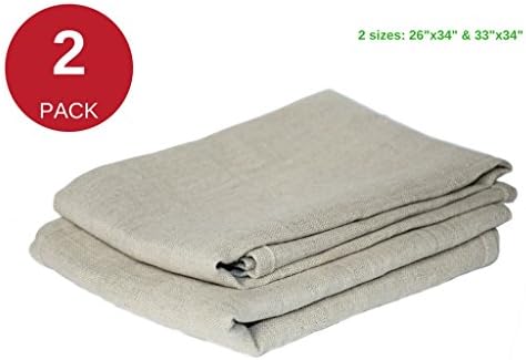 Bakers Couches Pure Flax Linen 100% Bake Ware Canvas Bread Baguettes loafs Proofing Cloth (Professional Set 26"x34"&amp;33"x34")