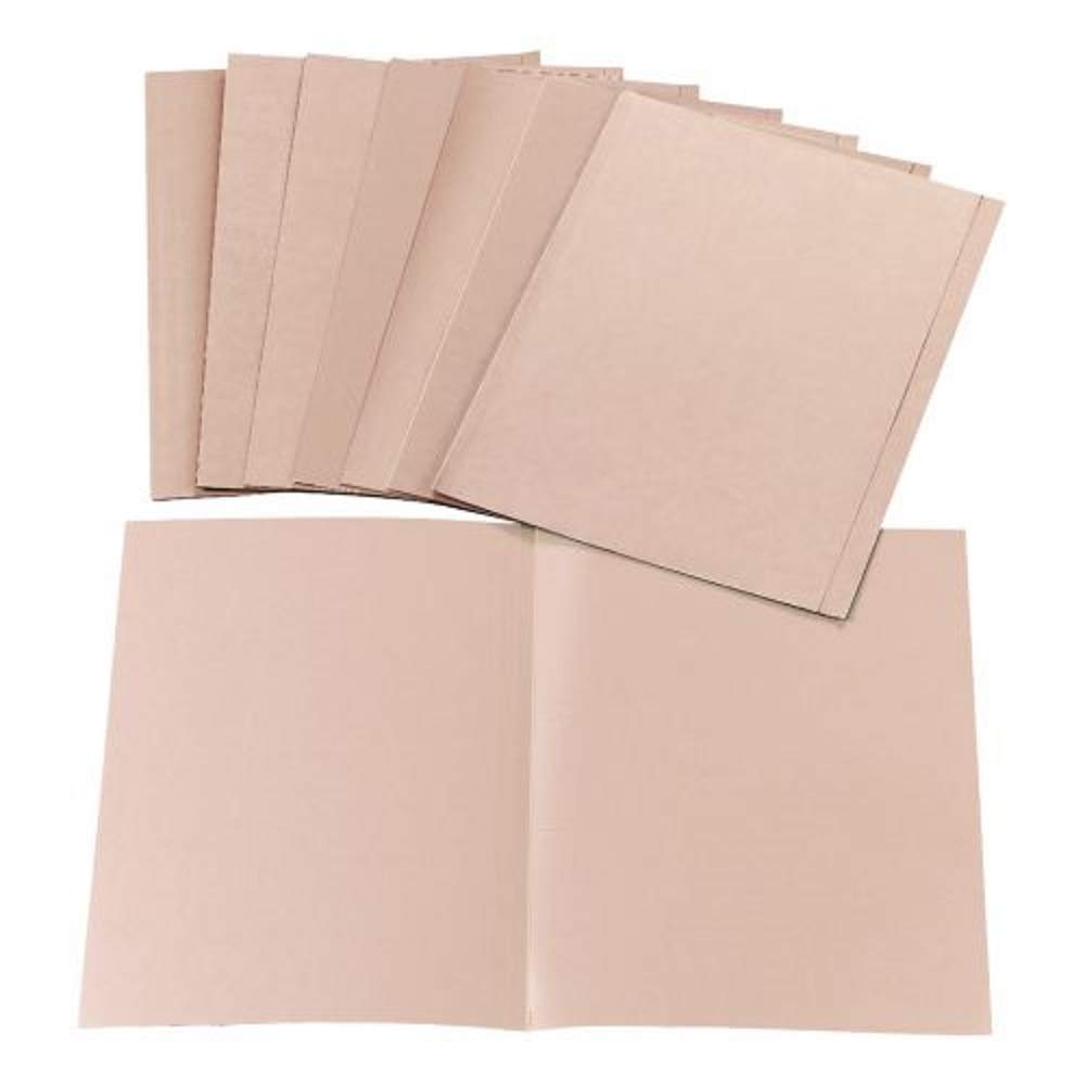 5 Star Office Square Cut Folder Non Punched Recycled 170gsm Kraft Foolscap Buff [Pack 100]