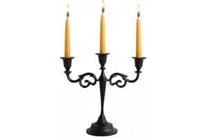 Rely+ 3 Arm Candelabra - 10 Inch Tall Matte Black Tapered Candle Holder - Elegant Candle Stands and Candlesticks Holders for Home Decor - Fits 3/4-Inch-Thick Candles