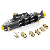 Best Choice Products Military Submarine Shark Car Carrier Toy w/ 6 Military Vehicles And 13 Slots