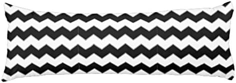 Yilooom Chevron Pattern Black and White Body Pillow Covers Cases With Double Sided 20"x54"