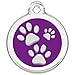 CNATTAGS Stainless Steel Enamel Pet ID Tags Designers Round Paws