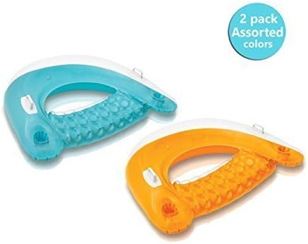 Intex Sit N Float Inflatable Lounge, 60" X 39", (2 PACK)