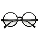 zeroUV - Vintage Inspired Eyewear Round Circle Clear Lens Glasses Eyeglasses (Black)