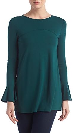 Cupio Bell Sleeve Zip Back Top Vivid Vine Large