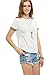 ROMWE Womens Embroidery Trim Short Sleeve Tee Shirt Tops Blouse White S