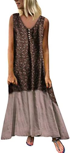 Retro Maxi Dress Plus Size Women Patchwork Casual Loose Boho Long Mother's Day