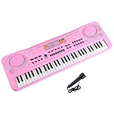 M SANMERSEN Kids Piano for 2-6 Year Old Girls Boys, 2018 Improved Version 61 Key Portable Electronic Piano Keyboard Music Piano Toys with Microphone 2 3 4-6 Year Old Girl Gifts Pink