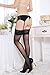 YKSH Women's 3 Pieces Lace Garter Belt Stockings Sets,Black#2,One Size