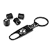 eXeAuto Black Tire Valve Stem Air Caps Cover and Keychain Combo Set For BMW(Black/White Logo)