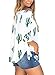 LOSRLY Women Off The Shoulder Floral Printed 3 4 Bandage Sleeve Blouse Casual Tops-Cactus M 8 10