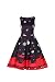 OQC Women's Sleeveless Christmas Santa Claus Print Cocktail Party Flared Dress with Belt